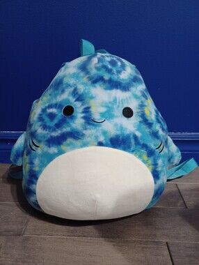 Squishmallows Luther The Tie-dye Shark Backpack